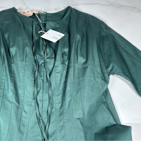 Marni Cotton Poplin Sleeveless Dress Emerald - Picture 4 of 11